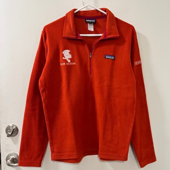 Patagonia Synchilla Mens Red Quarter Zip BSM Alpine Fleece Pullover Sweater Sz S - Picture 2 of 12